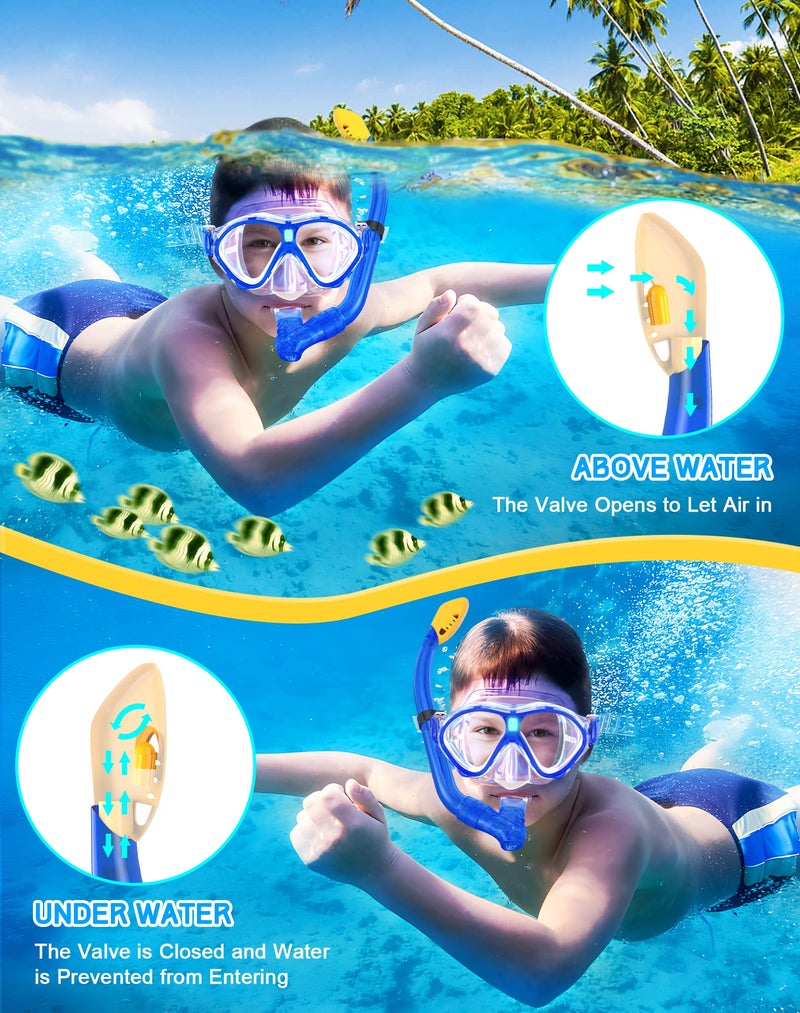Gintenco Kids Snorkel Set, Diving Mask for Children as Unisex Kids Swimming Goggles, Anti-Fog Diving Mask and Dry Top Snorkel Combo Set for Junior and Youth - Image 3